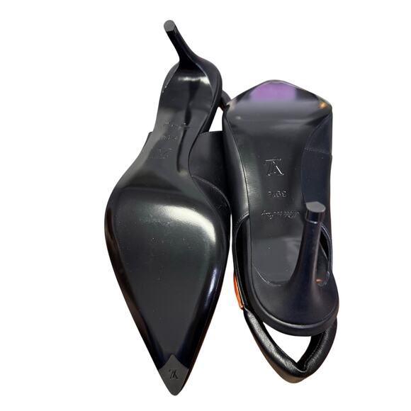 Louis Vuitton Calf Leather Allure Slingback Pumps in Black Size 39.5 / US 9.5 - Picture 7 of 12